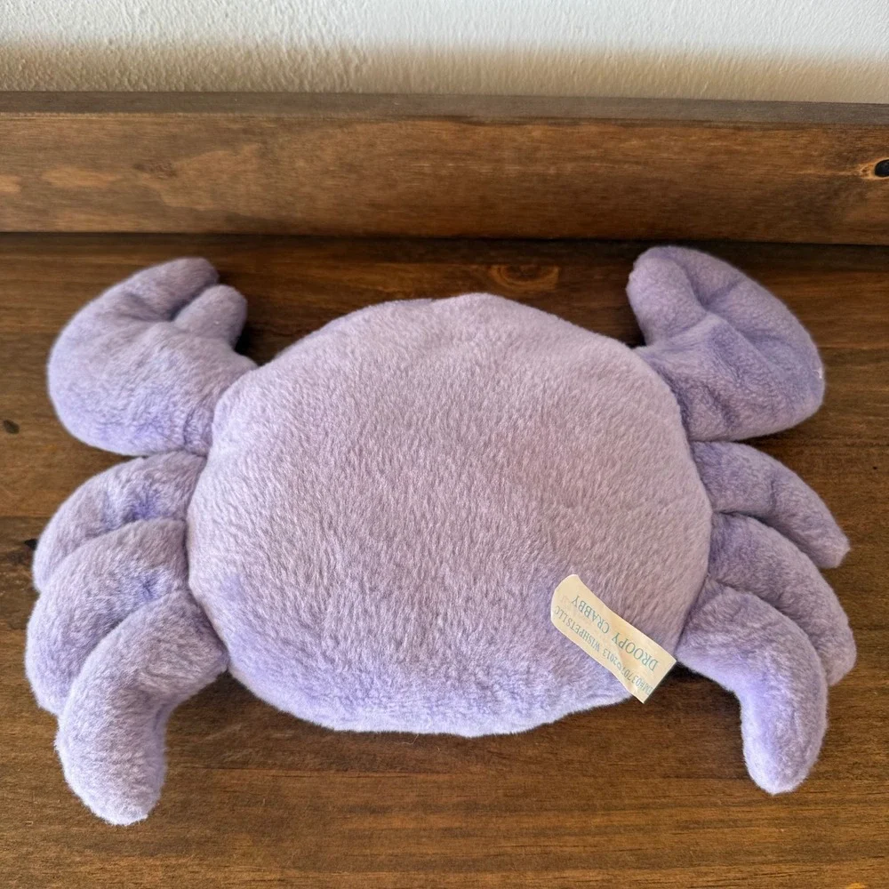 2pc Wishpets 2013 Droopy Crabby Plush Lot Pink Purple Large Eyes Bow 03707 Set